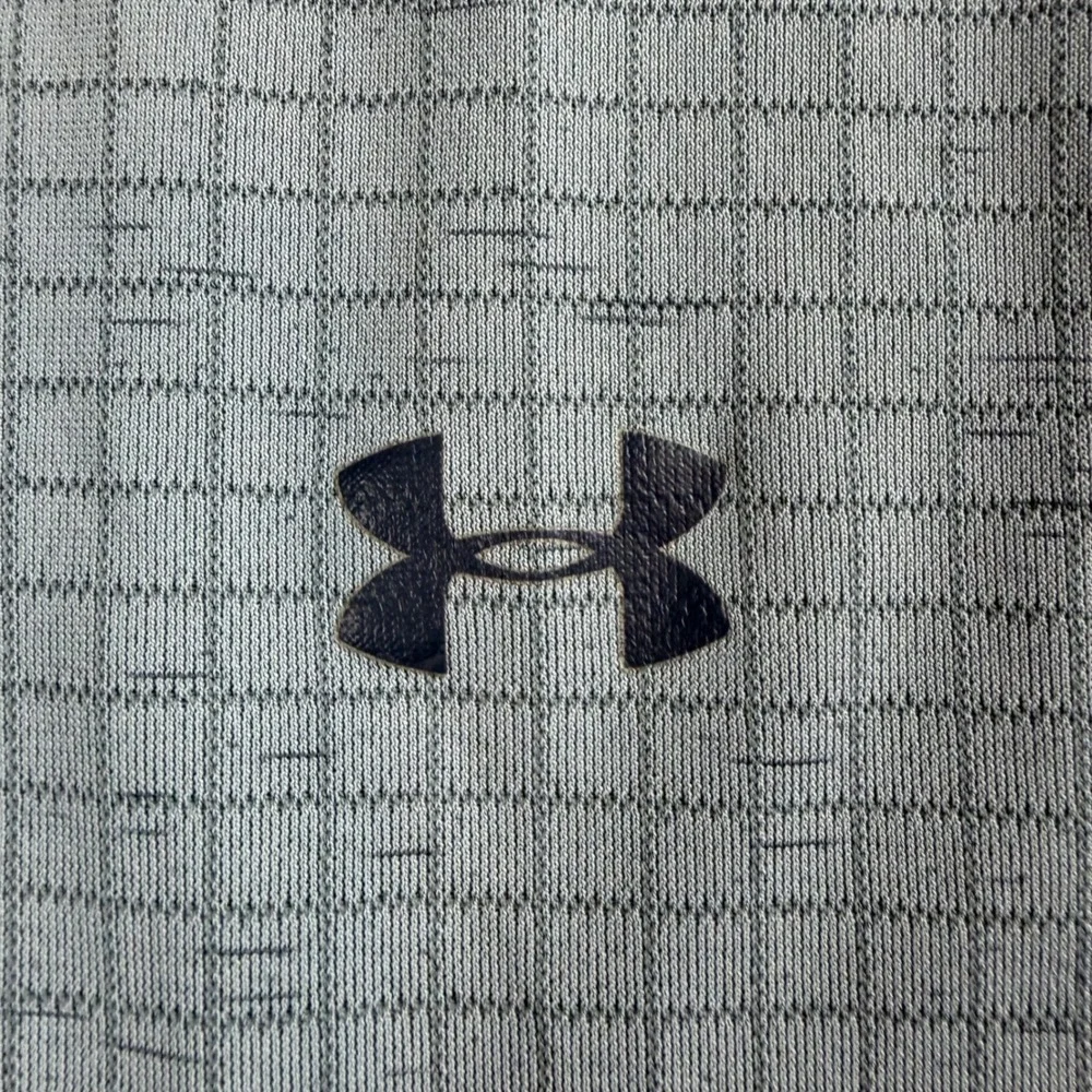 Under Armour T-Shirt Men's XXL Blue Grid Pattern Fitted Short Sleeve Athletic
